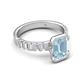 5 - Dionne 2.60 ctw Emerald Shape Aquamarine (9 X 7 mm) accented Baguette Shape Lab Grown Diamonds Engagement Ring 