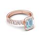 5 - Dionne 2.60 ctw Emerald Shape Aquamarine (9 X 7 mm) accented Baguette Shape Lab Grown Diamonds Engagement Ring 