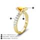 4 - Dionne 2.85 ctw Emerald Shape Citrine (9 X 7 mm) accented Baguette Shape Lab Grown Diamonds Engagement Ring 