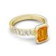 5 - Dionne 2.85 ctw Emerald Shape Citrine (9 X 7 mm) accented Baguette Shape Lab Grown Diamonds Engagement Ring 