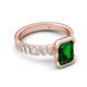 5 - Dionne 2.50 ctw Emerald Shape Created Emerald (9 X 7 mm) accented Baguette Shape Lab Grown Diamonds Engagement Ring 