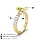 4 - Dionne 3.05 ctw Emerald Shape Peridot (9 X 7 mm) accented Baguette Shape Lab Grown Diamonds Engagement Ring 