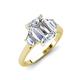 3 - Triada 2.34 ctw IGI Certified Lab Grown Diamond Emerald Shape (8X6 mm) Three Stone Engagement Ring 