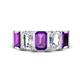 1 - Brianna 3.20 ctw Emerald Shape Amethyst and Lab Grown Diamonds (6x4 mm) Five Stone Wedding Band 