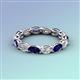 4 - Madison 5x3 mm Oval Lab Grown Diamond and Blue Sapphire Eternity Band 