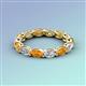 4 - Madison 5x3 mm Oval Lab Grown Diamond and Citrine Eternity Band 
