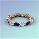 4 - Madison 5x3 mm Oval Lab Grown Diamond and Blue Sapphire Eternity Band 