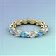 4 - Madison 5x3 mm Oval Lab Grown Diamond and Blue Topaz Eternity Band 