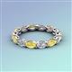 4 - Madison 5x3 mm Oval Lab Grown Diamond and Yellow Sapphire Eternity Band 