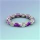 4 - Madison 5x3 mm Oval Lab Grown Diamond and Amethyst Eternity Band 