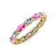 5 - Madison 5x3 mm Oval Lab Grown Diamond and Pink Sapphire Eternity Band 
