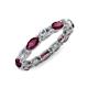 5 - Madison 5x3 mm Oval Lab Grown Diamond and Rhodolite Garnet Eternity Band 