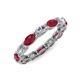 5 - Madison 5x3 mm Oval Lab Grown Diamond and Ruby Eternity Band 