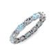 5 - Madison 5x3 mm Oval Lab Grown Diamond and Aquamarine Eternity Band 