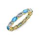 5 - Madison 5x3 mm Oval Lab Grown Diamond and Blue Topaz Eternity Band 