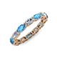 5 - Madison 5x3 mm Oval Lab Grown Diamond and Blue Topaz Eternity Band 