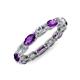 5 - Madison 5x3 mm Oval Lab Grown Diamond and Amethyst Eternity Band 