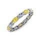 5 - Madison 5x3 mm Oval Lab Grown Diamond and Yellow Sapphire Eternity Band 