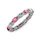 5 - Madison 5x3 mm Oval Lab Grown Diamond and Pink Tourmaline Eternity Band 