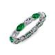 5 - Madison 5x3 mm Oval Forever Brilliant Moissanite and Emerald Eternity Band 