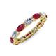 5 - Madison 5x3 mm Oval Forever Brilliant Moissanite and Ruby Eternity Band 