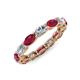 5 - Madison 5x3 mm Oval Forever Brilliant Moissanite and Ruby Eternity Band 