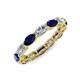 5 - Madison 5x3 mm Oval Forever One Moissanite and Blue Sapphire Eternity Band 