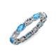 5 - Madison 5x3 mm Oval Forever One Moissanite and Blue Topaz Eternity Band 