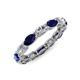 5 - Madison 5x3 mm Oval Forever One Moissanite and Blue Sapphire Eternity Band 