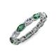 5 - Madison 5x3 mm Oval Forever One Moissanite and Lab Created Alexandrite Eternity Band 