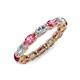 5 - Madison 5x3 mm Oval Diamond and Pink Tourmaline Eternity Band 