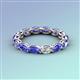 4 - Madison 5x3 mm Oval Lab Grown Diamond and Tanzanite Eternity Band 
