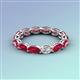 4 - Madison 5x3 mm Oval Lab Grown Diamond and Ruby Eternity Band 