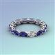 4 - Madison 5x3 mm Oval Lab Grown Diamond and Iolite Eternity Band 
