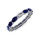 5 - Madison 5x3 mm Oval Lab Grown Diamond and Blue Sapphire Eternity Band 