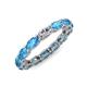 5 - Madison 5x3 mm Oval Lab Grown Diamond and Blue Topaz Eternity Band 