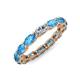 5 - Madison 5x3 mm Oval Lab Grown Diamond and Blue Topaz Eternity Band 