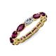 5 - Madison 5x3 mm Oval Lab Grown Diamond and Rhodolite Garnet Eternity Band 