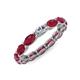 5 - Madison 5x3 mm Oval Lab Grown Diamond and Ruby Eternity Band 