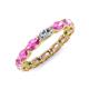 5 - Madison 5x3 mm Oval Lab Grown Diamond and Pink Sapphire Eternity Band 