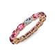 5 - Madison 5x3 mm Oval Lab Grown Diamond and Pink Tourmaline Eternity Band 