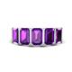 1 - Brianna 3.00 ctw Emerald Shape Amethyst (6X4 mm) Five Stone Wedding Band 