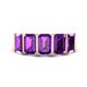 1 - Brianna 3.00 ctw Emerald Shape Amethyst (6X4 mm) Five Stone Wedding Band 