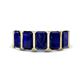 1 - Brianna 3.50 ctw Emerald Shape Blue Sapphire (6X4 mm) Five Stone Wedding Band 