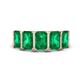 1 - Brianna 2.50 ctw Emerald Shape (6X4 mm) Emerald  Five Stone Wedding Band 