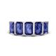 1 - Brianna 2.75 ctw Emerald Shape Iolite (6X4 mm) Five Stone Wedding Band 