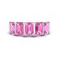 1 - Brianna 3.00 ctw Emerald Shape Pink Sapphire (6X4 mm) Five Stone Wedding Band 