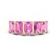1 - Brianna 3.00 ctw Emerald Shape Pink Sapphire (6X4 mm) Five Stone Wedding Band 