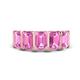 1 - Brianna 3.00 ctw Emerald Shape Pink Sapphire (6X4 mm) Five Stone Wedding Band 