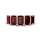 1 - Brianna 3.90 ctw Emerald Shape Red Garnet (6X4 mm) Five Stone Wedding Band 